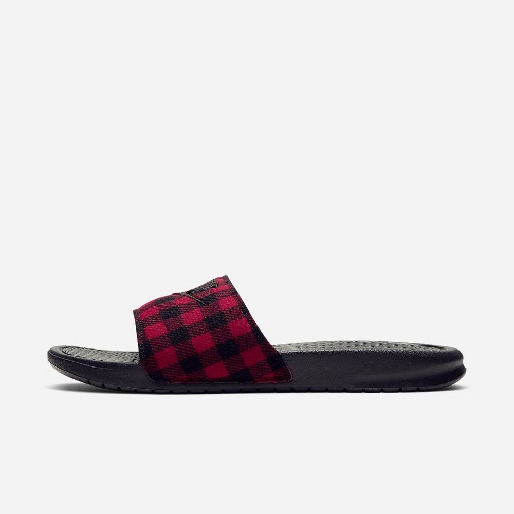 Claquette Nike Benassi JDI SE Noir 8069-321 Black/University Red/Black Homme | YTX-92901327